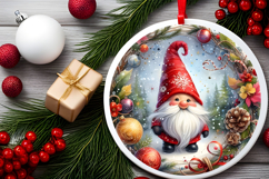 Round Christmass Ornament Sublimation|Clipart Product Image 2