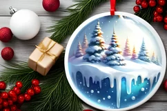 Winter Scene Christmas Ornament PNG Product Image 2