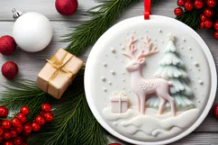 Round Christmass Ornament Sublimation|Clipart Product Image 2