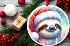 Winter Sloth Portrait Sublimation PNG Product Image 2