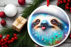 Winter Sloth Portrait Sublimation PNG Product Image 2