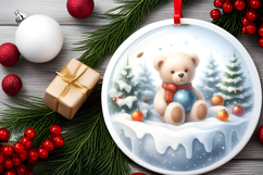 Round Christmass Ornament Sublimation|Clipart Product Image 2