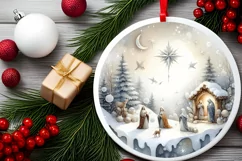 Nativity Scene Christmas Ornament PNG Product Image 2