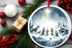 Nativity Scene Christmas Ornament PNG Product Image 2