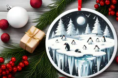 Round Christmass Ornament Sublimation|Clipart Product Image 2