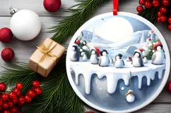 Round Christmass Ornament Sublimation|Clipart Product Image 2