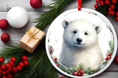 Round Christmass Ornament Sublimation|Clipart Product Image 2