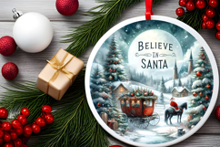 Round Christmass Ornament Sublimation|Clipart Product Image 2