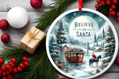 Round Christmass Ornament Sublimation|Clipart Product Image 2