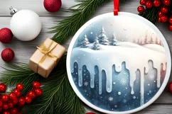 Winter Sleigh Scene Sublimation PNG Product Image 2