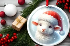 Winter Lamb Portrait Sublimation PNG Product Image 1