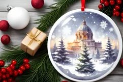 Spain Winter Scene Christmas Ornament PNG Product Image 2