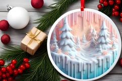 Round Christmass Ornament Sublimation|Clipart Product Image 2