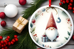 Round Christmass Ornament Sublimation|Clipart Product Image 2