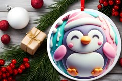 Polar Bear 3D Martzipan with Depth Ornament Sublimation PNG Product Image 2