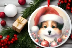 Dog Christmas Ornament Sublimation PNG Product Image 2