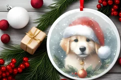 Dog Christmas Ornament Sublimation PNG Product Image 2