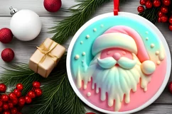 Pastell 3D Santa Christmas PNG Product Image 2