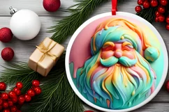 Pastell 3D Santa Christmas PNG Product Image 2