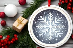 Snowflake Christmas Ornament Sublimation PNG Product Image 2