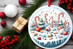 Winter Christmas Round Melting Candies PNG Product Image 2