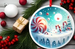 Winter Christmas Round Melting Candies PNG Product Image 2