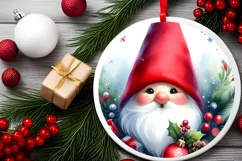 Christmas Gnome Round Ornament PNG Product Image 2