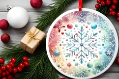 pastel watercolor round Christmas digital painting with Product Image 2