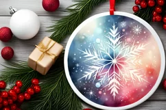Snowflake Winter Ornament Sublimation PNG Product Image 2