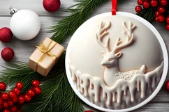3D Deer Ornament Sublimation PNG Product Image 2