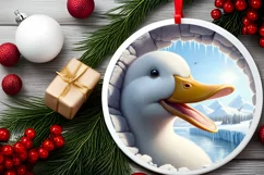 Icy Wall Duck Digital Painting Sublimation PNG Product Image 1