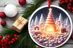 Digital Pastel Christmas Candy Scene Painting PNG Product Image 2