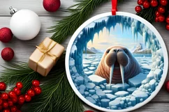 Melting Ice Wall Walrus Digital Painting Sublimation PNG Product Image 2