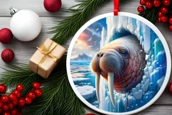 Melting Ice Wall Walrus Digital Painting Sublimation PNG Product Image 2