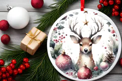 Round Christmass Ornament Sublimation|Clipart Product Image 2
