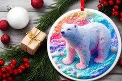 Polar Bear 3D with Depth Ornament Sublimation PNG Product Image 2