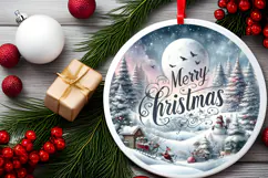 Round Christmass Ornament Sublimation|Clipart Product Image 2