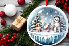 Winter Scene with Dog Sublimation PNG Product Image 2