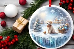 Winter Scene with Dog Sublimation PNG Product Image 2