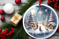 Winter Nativity Scene Sublimation PNG Product Image 2