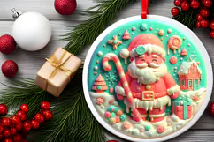 Round Christmass Ornament Sublimation|Clipart Product Image 2