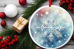 Snowflake Christmas Ornament Sublimation PNG Product Image 2