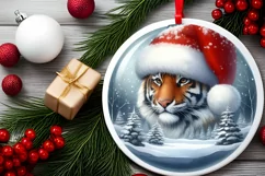3D Winter Scene Tiger Sublimation PNG Product Image 2