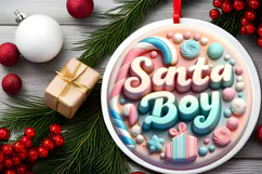 Round Christmass Ornament Sublimation|Clipart Product Image 2