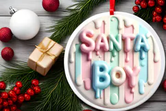 Round Christmass Ornament Sublimation|Clipart Product Image 2