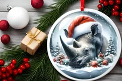 3D Winter Scene Rhino Sublimation PNG Product Image 2