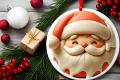 Christmas Santa Ornament Sublimation PNG Product Image 2