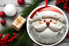 Christmas Santa Ornament Sublimation PNG Product Image 2