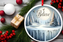 Round Christmass Ornament Sublimation|Clipart Product Image 2