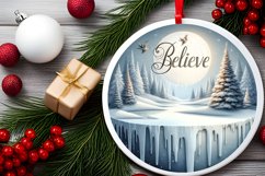 Winter Scene Believe Text Sublimation PNG Product Image 2